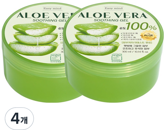 이지마인드 알로에베라 수딩젤, 300g, 4개