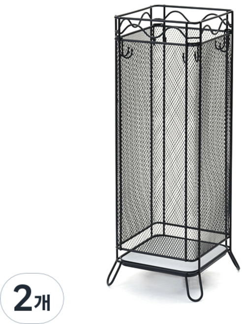 노바리빙 규조토 사각 우산꽂이, 2개, 블랙
