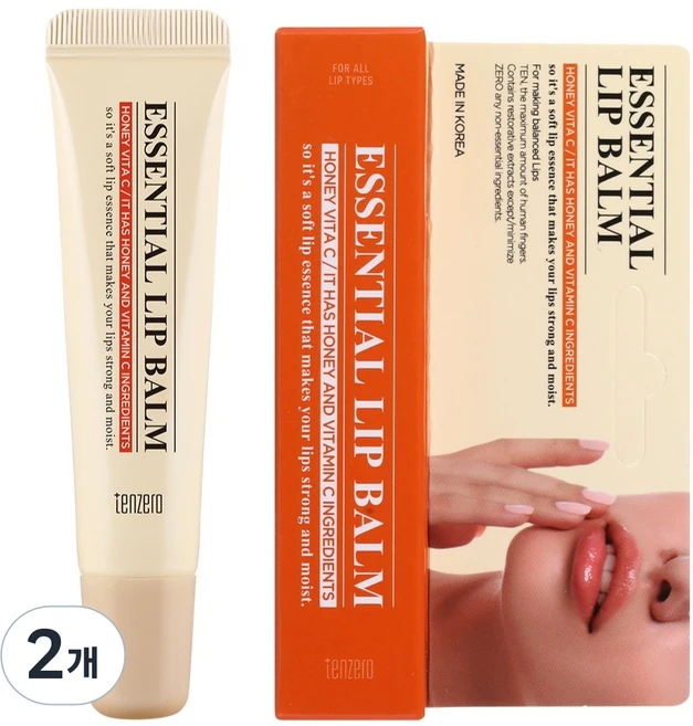 텐제로 에센셜 립밤, 2개, 9g, 허니 비타씨 - 쿠팡