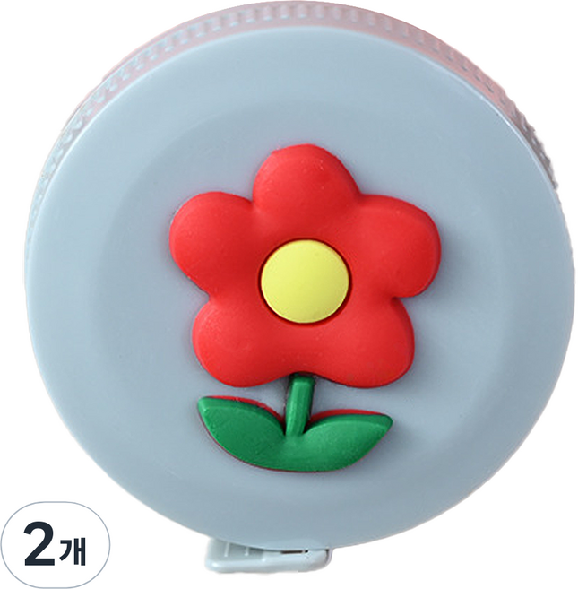 바코젤 휴대용 귀여운 미니 줄자 꽃, 1.5m, 2개