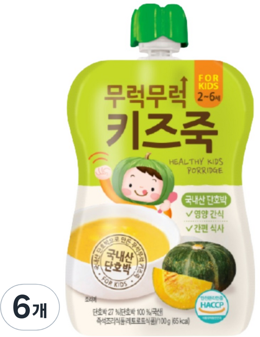 이유케어스 무럭무럭 키즈죽, 단호박, 6개, 100g