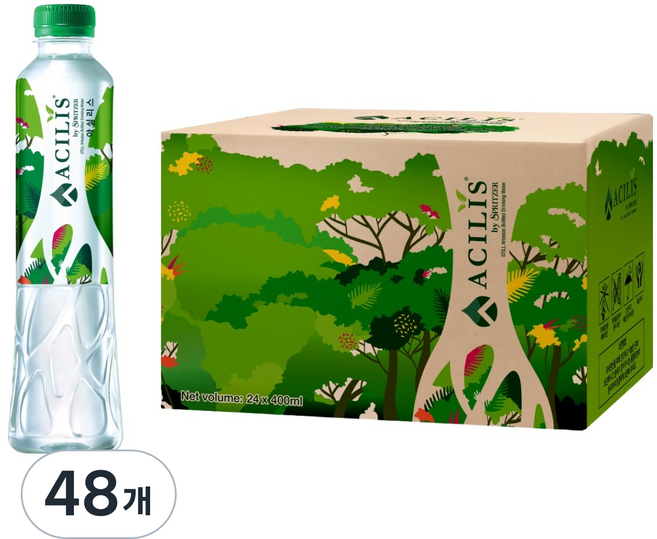 아실리스 오리지널 열대우림 워터, 400ml, 48개
