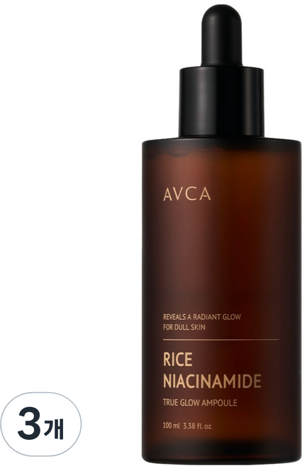 아브카 트루 글로우 라이스 앤 나이아신아마이드 기미 미백 앰플, 100ml, 3개