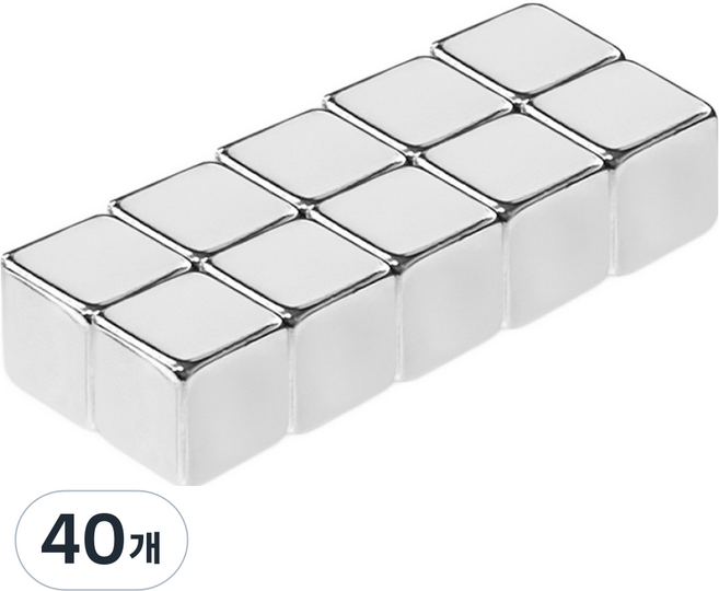 World Clean 釹方塊磁鐵 5 x 5 mm, 單一顏色, 40個