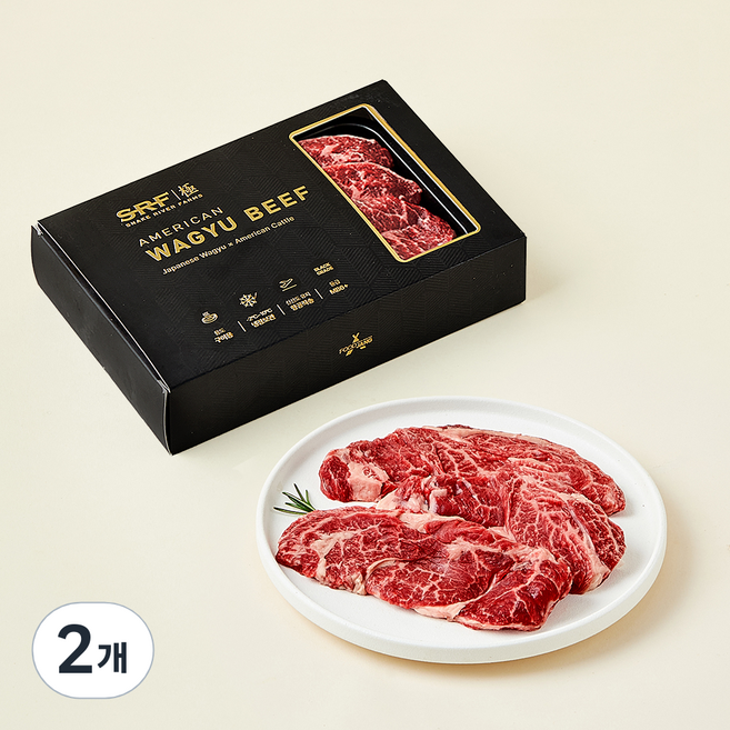 미국산 SRF 와규 MB6+ 척아이롤 구이용 (냉장), 200g, 2개