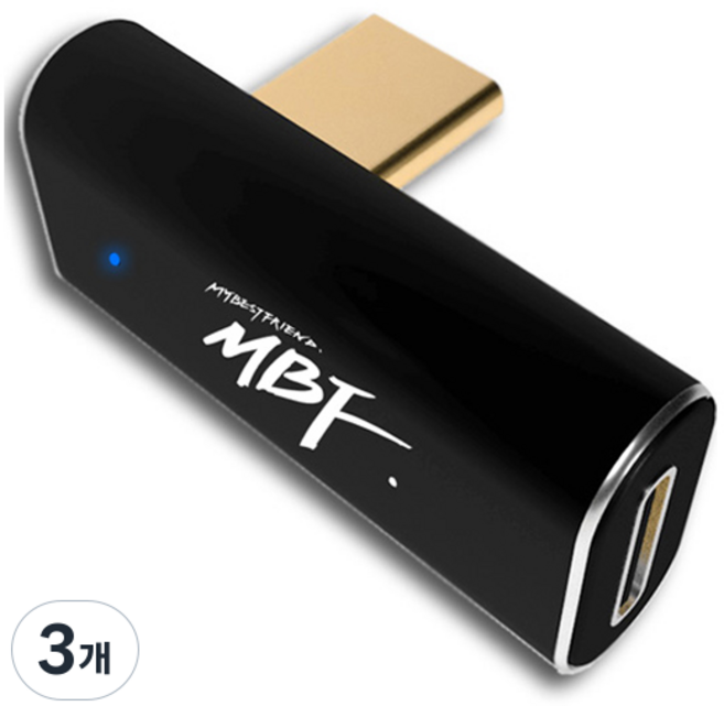 MYBESTFRIEND USB 4 Gen3x2 C F to C M 垂直型 90度 轉接頭 240W, 3個, MBF-G3MF02
