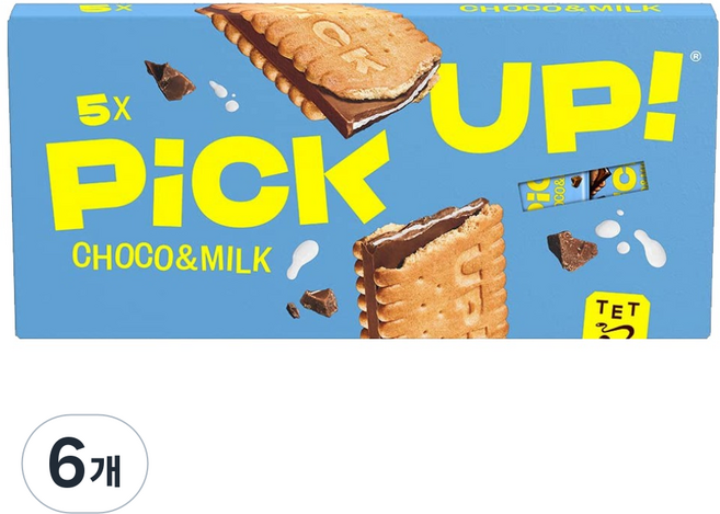 Bahlsen Pick-Up 巧克力與牛奶 5入, 6個, 140g