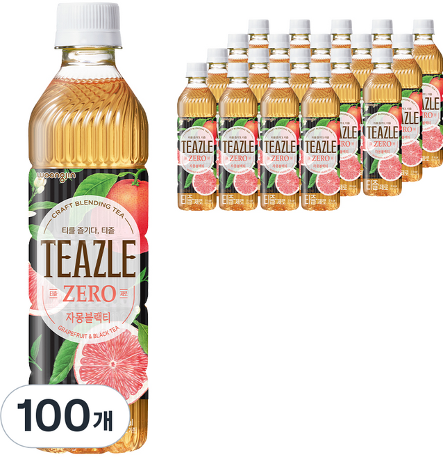 티즐 제로 자몽블랙티, 500ml, 100개