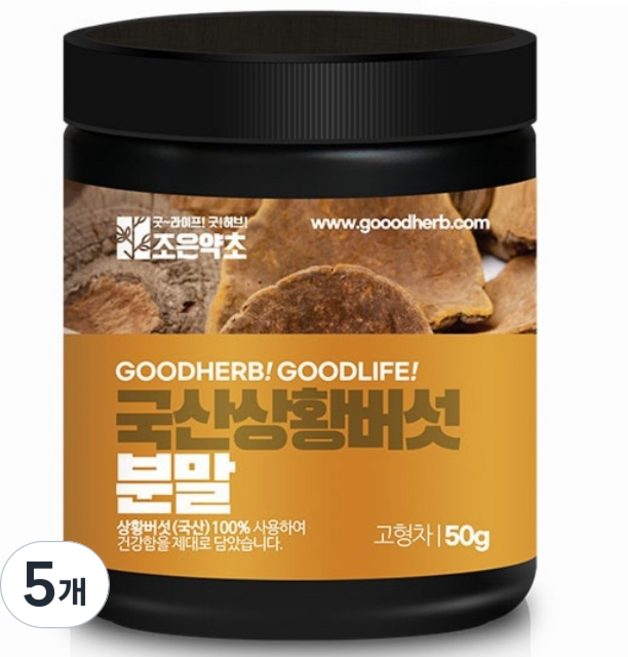 조은약초 국산 상황버섯 분말, 50g, 5개