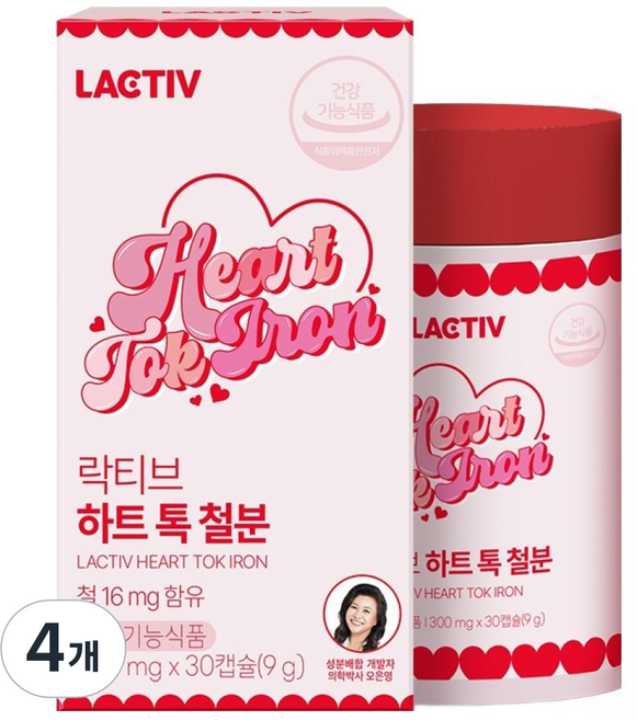 락티브 하트톡 철분, 30정, 4개
