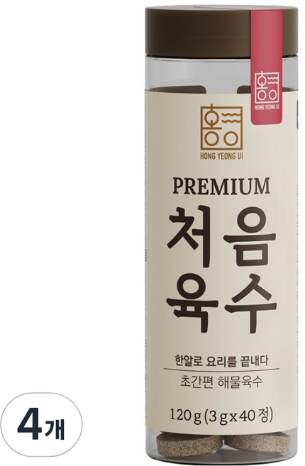 홍영의 프리미엄 처음육수 40p, 120g, 4개