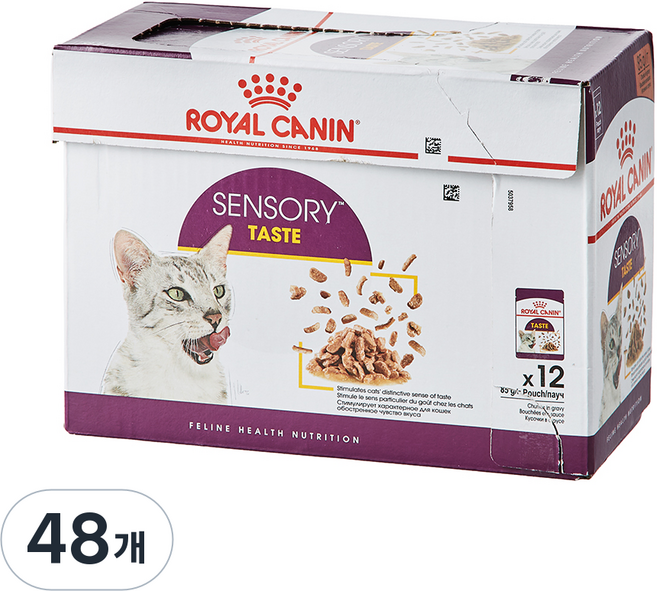 로얄캐닌 고양이 센서리 그레이비 테이스트 습식파우치, 닭+돼지, 85g, 48개
