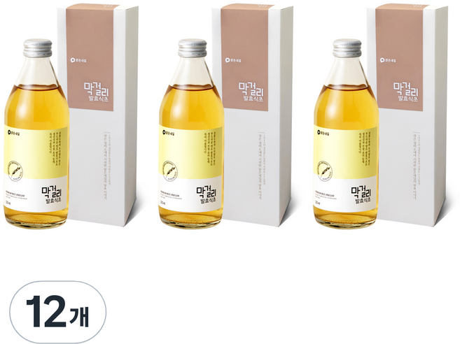맑은내일 프리미엄 막걸리 발효 식초 + 쇼핑백, 325ml, 12개