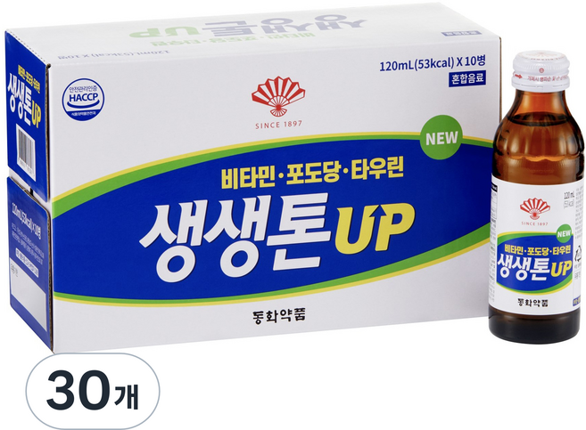 동화약품 생생톤 UP 에너지 음료, 120ml, 30개