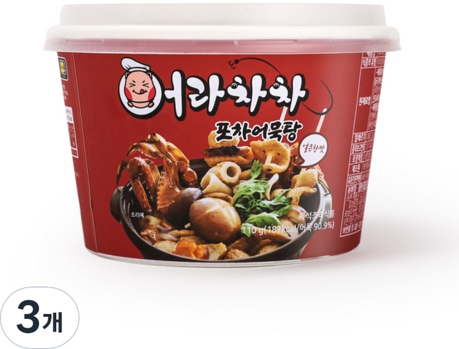 어라차차 포차 어묵탕 얼큰한맛, 110g, 3개