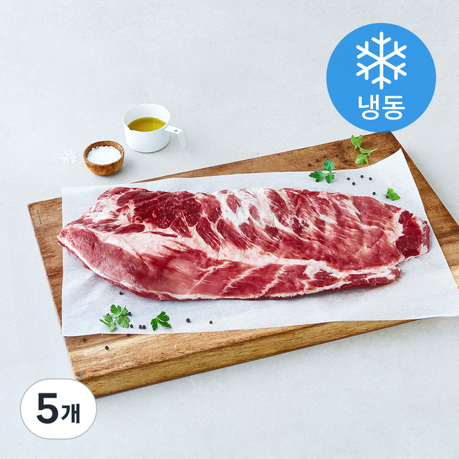미국산 돼지 스페어립 원육 리테일팩 통바베큐용 (냉동), 5개, 2.2kg