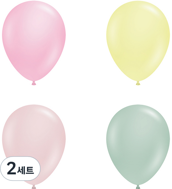 터프텍스 풍선 4종 x 10p 세트 13cm, 베이비핑크, 레몬에이드, 까메오, 엠파워민트, 2세트