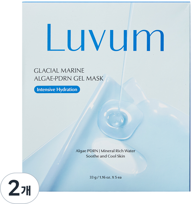 Luvum Beauty 鬱陵島海水PDRN涼感凝膠面膜, 5入, 2個
