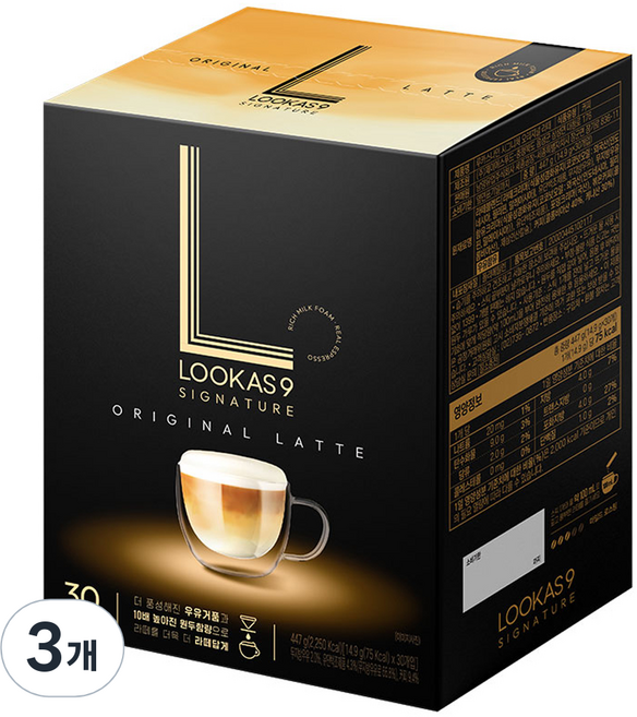 루카스나인 시그니처 오리지널 라떼, 14.9g, 30개입, 3개
