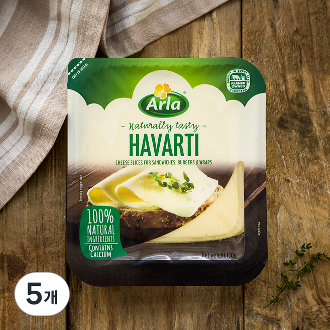 Arla 하바티 슬라이스치즈, 150g, 1개입, 5개
