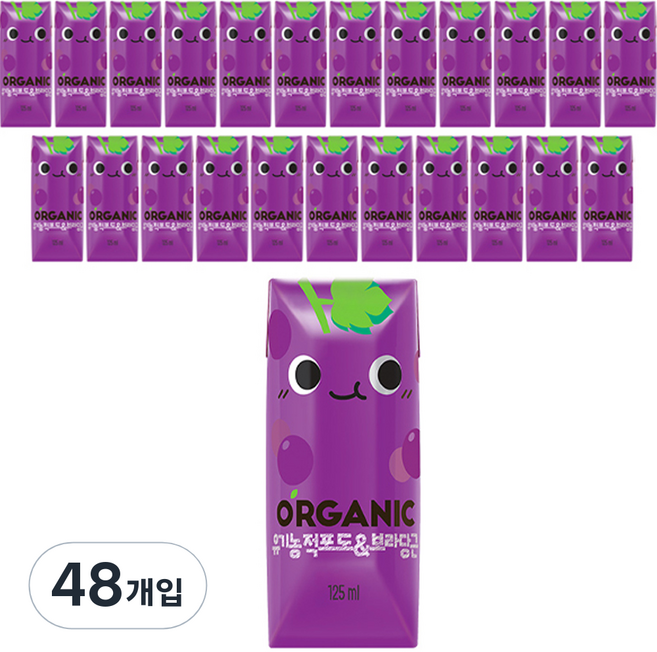 오가닉크니쁘니 적포도 앤 보라당근, 125ml, 48개