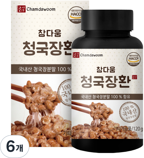 참다움 청국장환, 120g, 6개