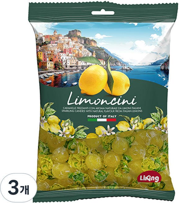 Liking 波西塔諾檸檬糖, 175g, 3個