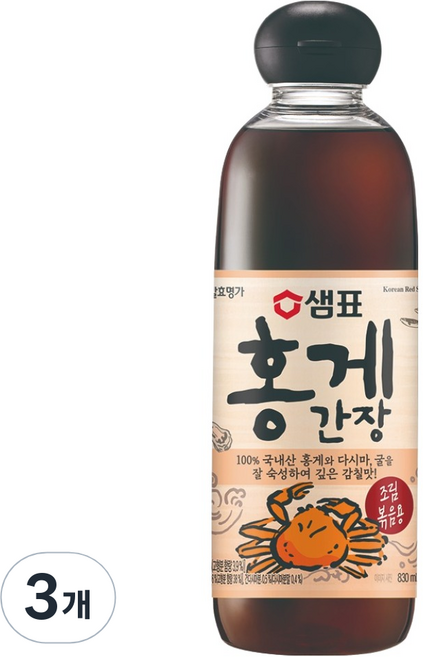 샘표 홍게간장, 830ml, 3개