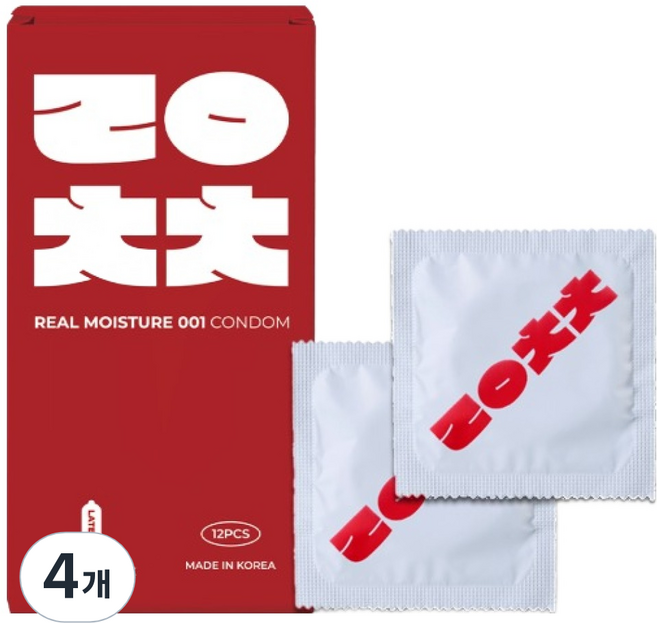 리얼촉촉 001 콘돔, 12개입, 4개