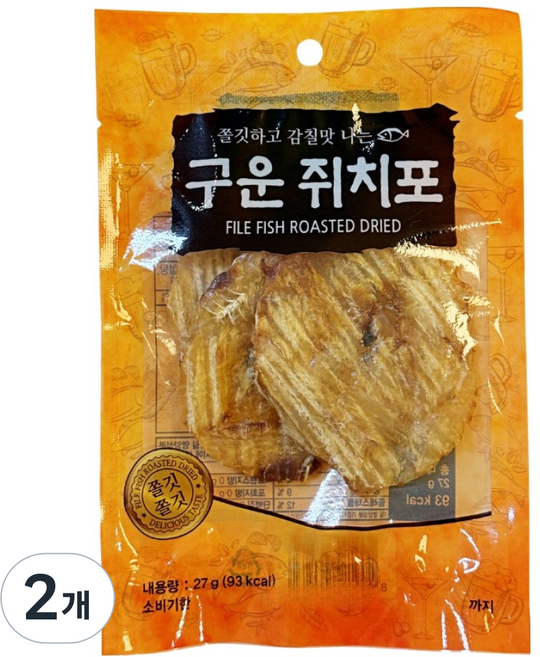 어반티라노 구운 쥐치포, 27g, 2개
