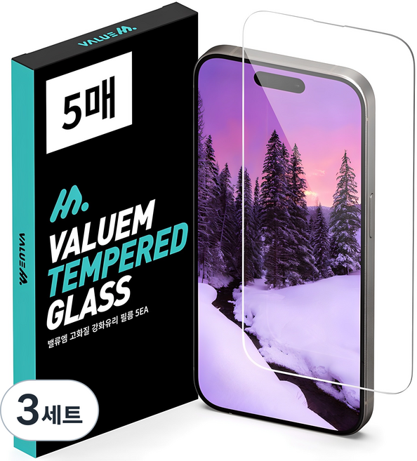 VALUEM 高畫質 9H 鋼化玻璃 手機 螢幕保護貼 5片組, 3套