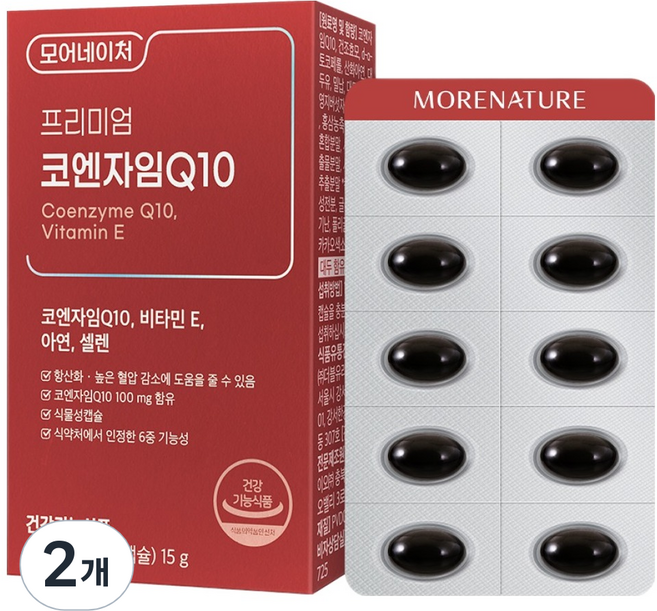 모어네이처 프리미엄 코엔자임 Q10 15g, 30정, 2개