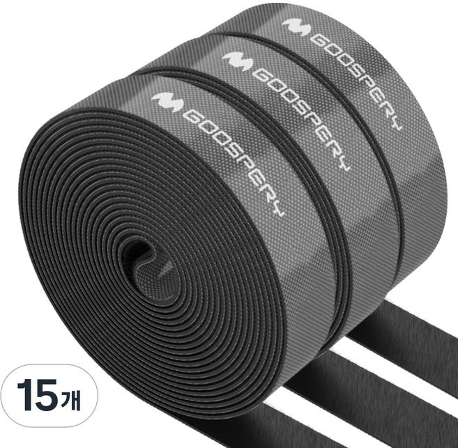 구스페리 선정리 벨크로 케이블 타이 3m, 15개