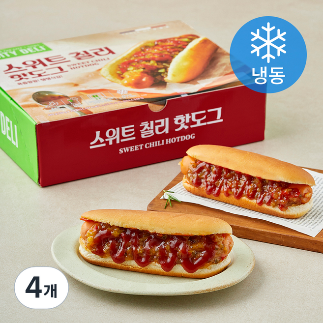 삼립 시티델리 스위트칠리 핫도그 (냉동), 160g, 4개, 3개입