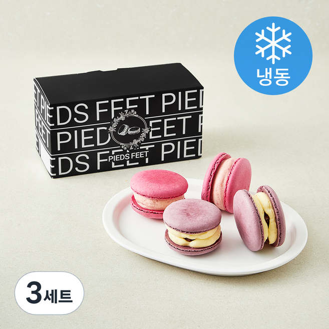 삐에드핏 뚱카롱 3 스트로베리팝핑 2개입 + 브라우니 2개입 세트 142g (냉동), 142ml, 4개입, 3세트