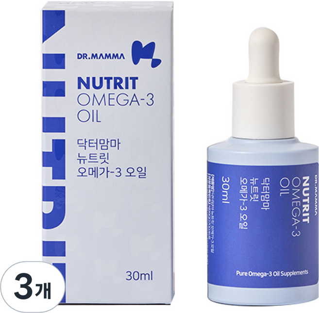 닥터맘마 반려동물 뉴트릿 오일 영양제, 오메가3, 30ml, 3개