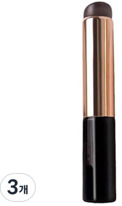 딥톡 휴대용 메이크업 립 컨실러 실리콘 브러쉬 DT0375, 3개, 블랙