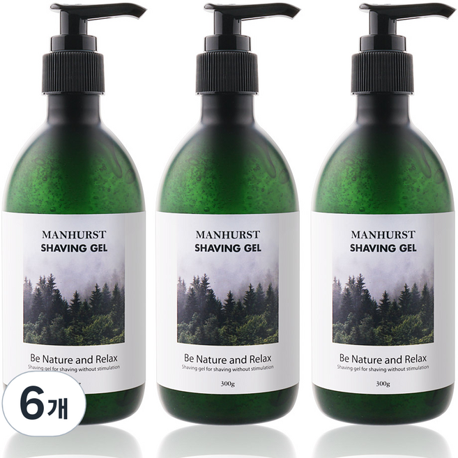 맨허스트 쉐이빙 면도젤, 300g, 6개