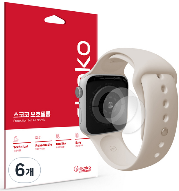 스코코 애플워치 후면 심박센서 보호필름 41mm 2p, 6개