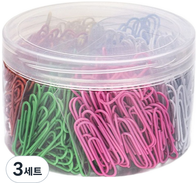 코히모 사무용 페이퍼 6컬러 클립 33mm 세트 5W0008, 480개입, 3세트