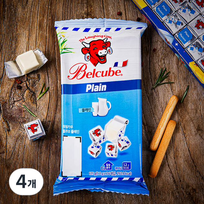 래핑카우 벨큐브 플레인, 5.2g, 24개입, 4개