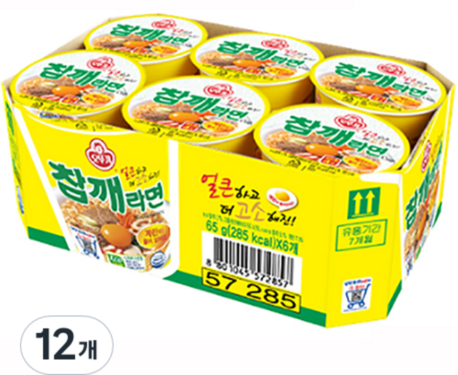 오뚜기 참깨라면 컵 65g, 12개