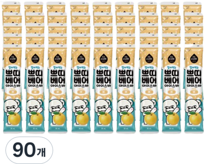 엘제이드 얼려먹는 쁘띠베어 아이스바 배, 90개, 35ml