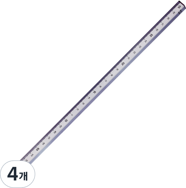 롭다 아크릴스틱자 30cm, Violet Fog, 4개