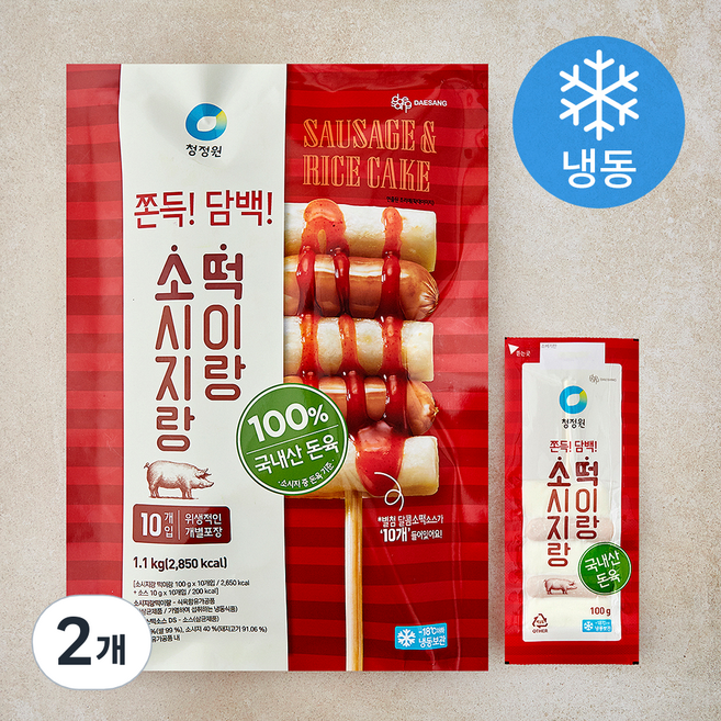 청정원 소시지랑 떡이랑 (냉동), 1.1kg, 2개