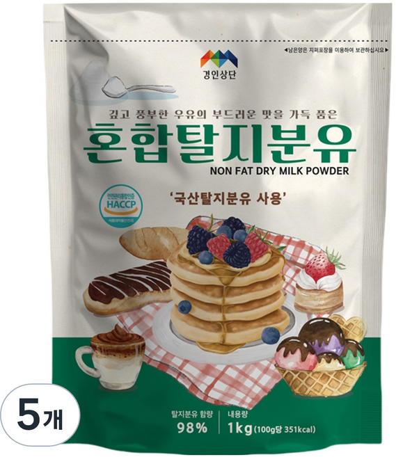 경인 혼합탈지분유, 1kg, 5개