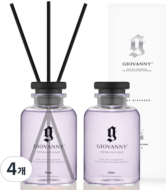지오바니 러브 디퓨저 2구 세트, 250ml, 4개, 블루밍데이