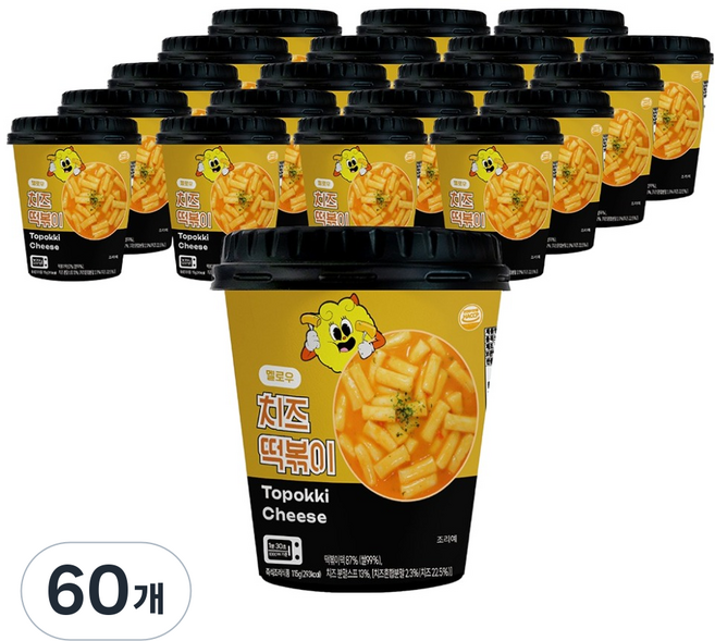 농가식품 멜로우빈 옐리 치즈 떡볶이, 115g, 60개