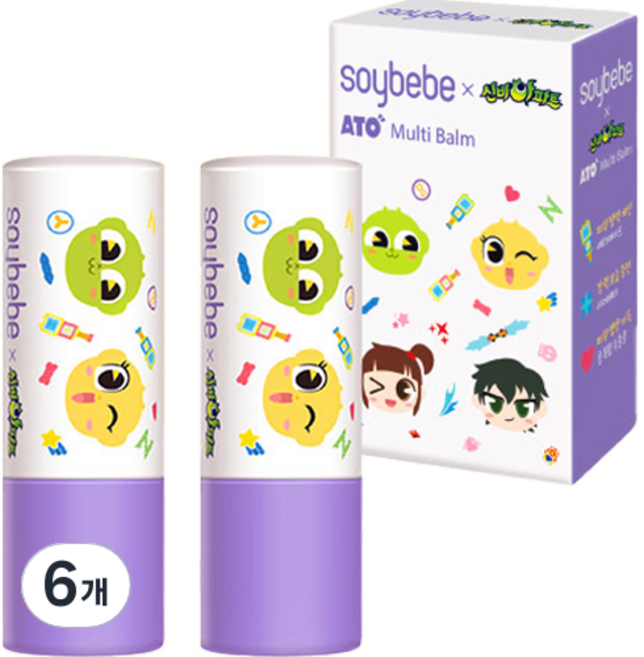 소이베베 신비아파트 유아용 시어버터 아토 멀티밤, 5.8g, 6개