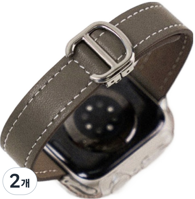 우먼스9999 D버클 슬림 레더 스트랩, 에토프, 2개